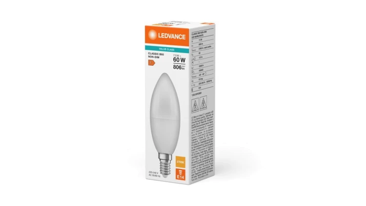 Żarówka LED B39 E14 7.5W = 60W 806lm 2700K Ciepła Biała LEDVANCE