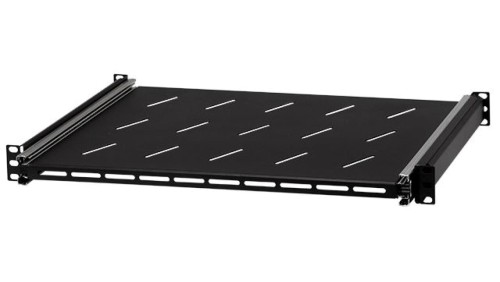 Półka wysuwana do szafy RACK 19 1U 350mm z uchwytem czarna