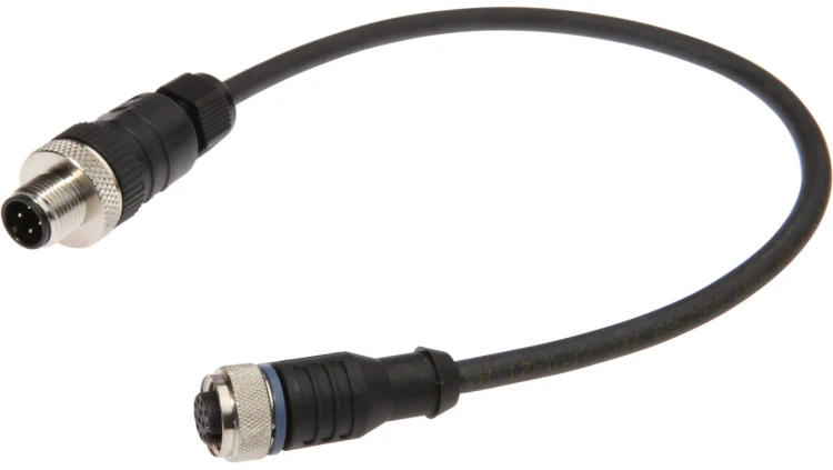 Kabel połączeniowy, 0,3 m, M12 żeński (gniazdo) 12-pinowy prosty, M12 męski (złącze) 4-pinowy prosty, VK03CF25