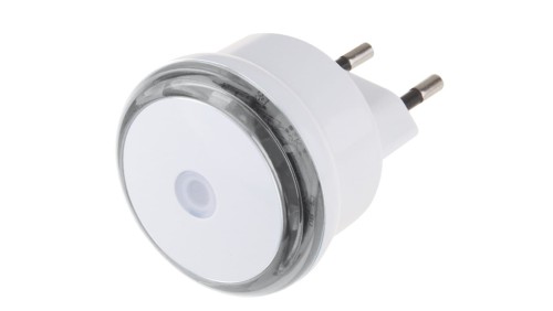 Lampka nocna wtykowa LED z czujnikiem zmierzchowym biała P3306