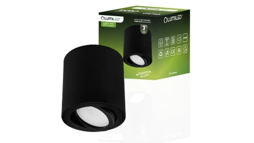 Oprawa Natynkowa HALOGENOWA Spot Tuba EGIO GU10 LUMILED Okrągła Czarna 83mm