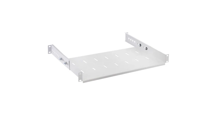 Półka regulowana do szafy RACK 19 cali 1U 250mm szara