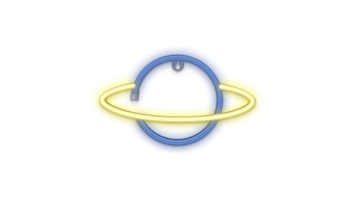 Neon LED SATURN żółty niebieski Bat + USB FLNE11 Forever Light