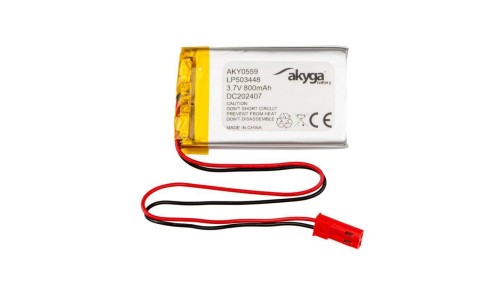 Akumulator Li-Po 3,7V 800mAh PCM złącze JST 2.54 2Pin 150mm AKY0559 LP503448