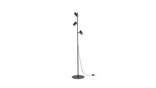 Lampa podłogowa czarna z 3 reflektorkami i osobnymi włącznikami TOP 16064 TK Lighting