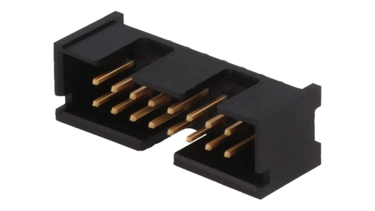 Gniazdo IDC męskie 14-pin proste THT złocony 2,54mm czarny 5103308-3