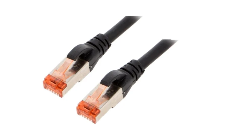DK-1644-100/BL Patch cord S/FTP 6 linka Cu LSZH czarny 10m 27AWG