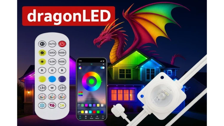 Oświetlenie dekoracyjne adresowane fasadowe pikselowe RGB IP65 30m 60px