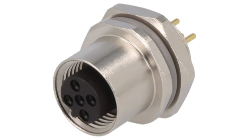 Złącze okrągłe M12 żeńskie proste montaż THT 5pin 60V T4143412051-000