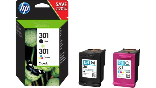 Zestaw tuszy HP N9J72AE (oryginał HP301 HP 301 zestaw zawiera czarny i kolor CH561EE CH562EE czarny, kolor)