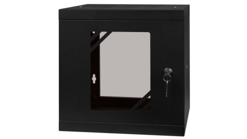 Szafa wisząca RACK 10 6U 300mm drzwi szklane czarna