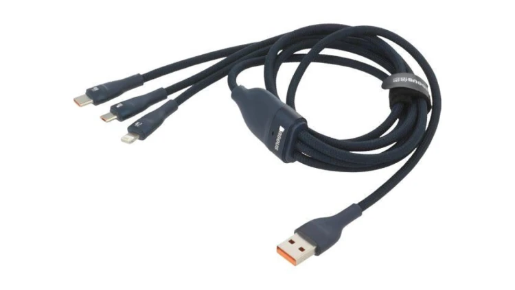 Kabel USB 2.0 1,2m granatowy tekstylny 66W CB000029