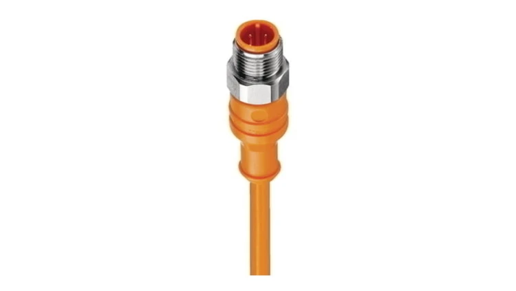 Kabel konfekcjonowany jednostronnie złącze M12 4-pinowe męskie proste PVC pomarańczowy PRST 4-07/5 M
