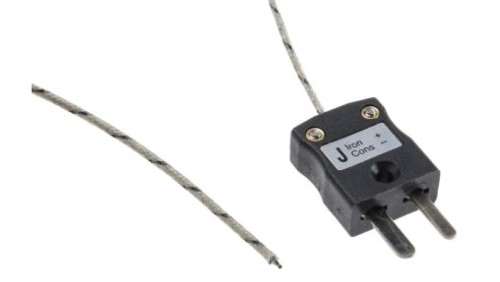 Termopara typ J do +350C 10m kabel 10m, Włókno szklane IEC