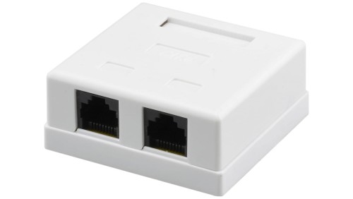 Gniazdo komputerowe 2xRJ45 kat.6 nieekranowane UTP natynkowe NEKU
