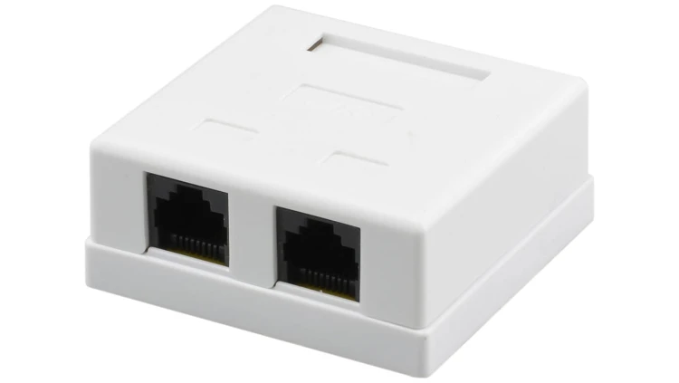 Gniazdo komputerowe 2xRJ45 kat.6 nieekranowane UTP natynkowe NEKU