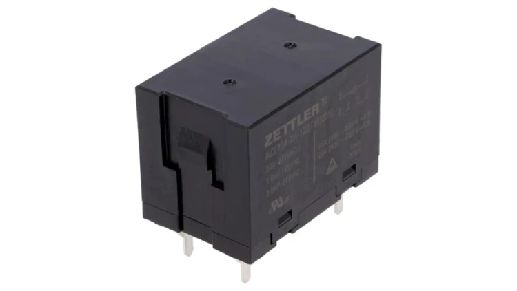 AZ2704-2A-12DTW Przekaźnik elektromagnetyczny DPST-NO Ucewki: 12VDC 30A PCB