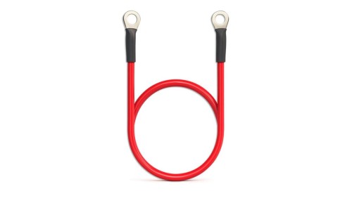 Qoltec Przewód akumulatorowy z końcówkami konektorowymi M8 Kabel z oczkiem 8mm 60cm Czerwony