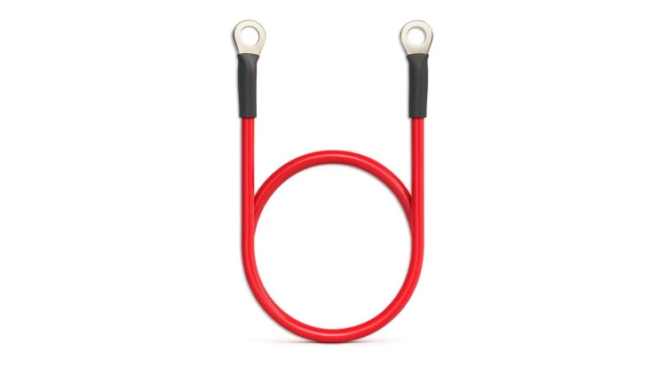 Qoltec Przewód akumulatorowy z końcówkami konektorowymi M8 Kabel z oczkiem 8mm 60cm Czerwony