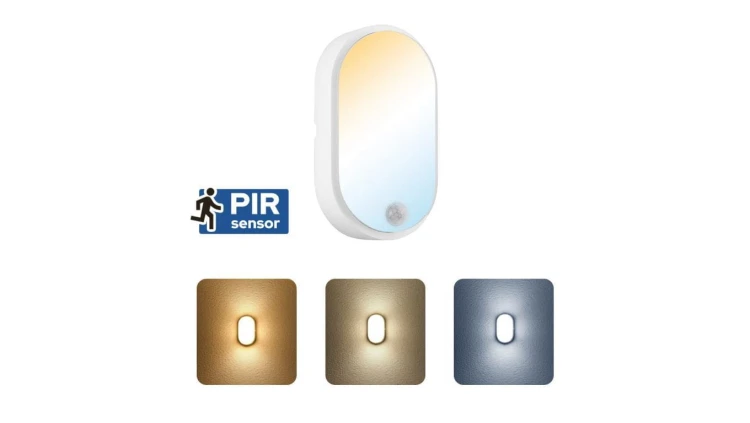Oprawa kanałowa z czujnikiem 15W, 1200lm, 3CCT, IP54, biały, PALERMO HOROZ