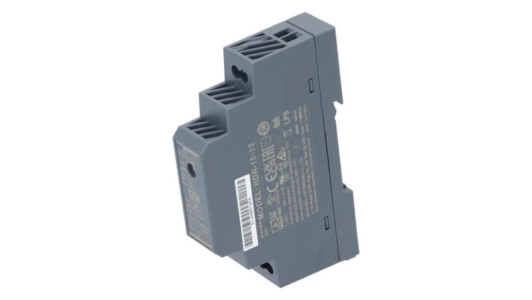 Zasilacz na szynę DIN 12V 1,25A 15W uniwersalny SLIM (1-modułowy) HDR Mean Well