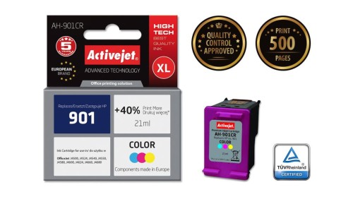 Tusz Activejet AH-901CR (zamiennik HP 901 CC656AE Premium 21 ml kolor)