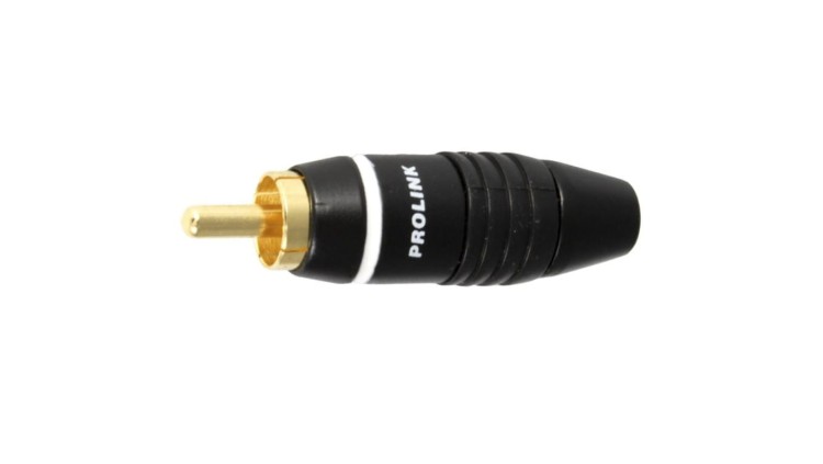 PROLINK Premium TRC-019 Wtyk RCA Cinch na kabel do 6,3mm pozłacany czarno-biały