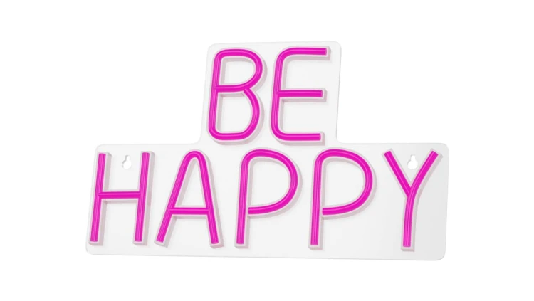 Neon PLEXI LED BE HAPPY róż NNE10 Neolia