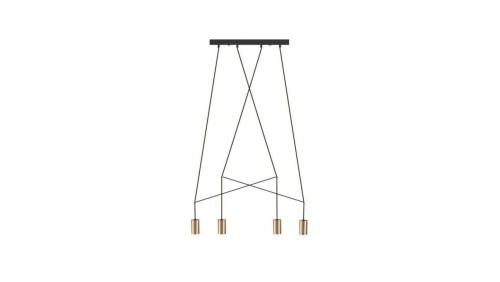 Nowodvorski lampa wisząca IMBRIA GU10 x 4 Lity mosiądz Przewód w oplocie Mosiądz 220-230 V MAX: 10W only LED