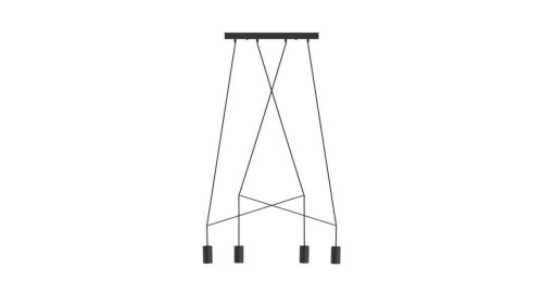 Nowodvorski lampa wisząca IMBRIA GU10 x 4 Stal lakierowana Przewód w oplocie Czarny ~220-230 V MAX: 35W