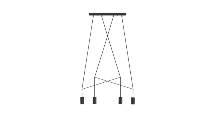 Nowodvorski lampa wisząca IMBRIA GU10 x 4 Stal lakierowana Przewód w oplocie Czarny ~220-230 V MAX: 35W