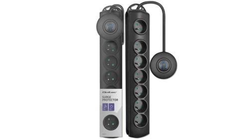 Qoltec Listwa zasilająca antyprzepięciowa wł. QS 7 gniazd 1.5m Czarna