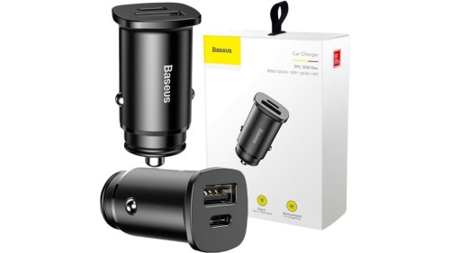 ŁADOWARKA SAMOCHODOWA Baseus Square CCALL-AS01 30W 5A 1x USB-A 1x USB-C QC 4.0+