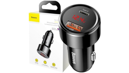 ŁADOWARKA SAMOCHODOWA Baseus Magic CCMLC20C-01 45W 6A 1x USB-A 1x USB-C QC 3.0