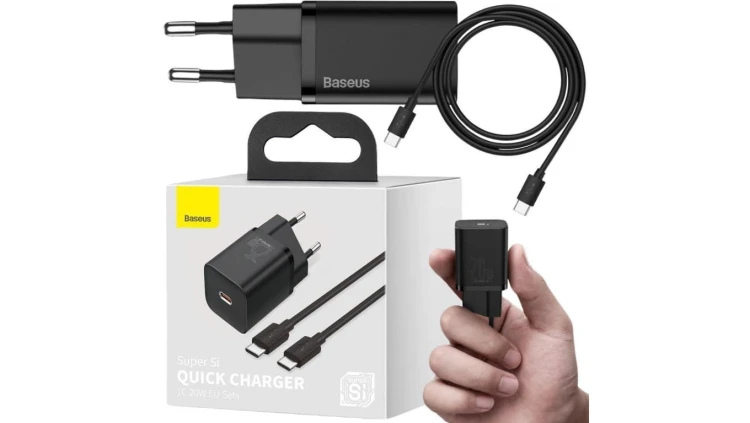 ŁADOWARKA SIECIOWA Baseus Super Si Quick Charger 1C TZCCSUP-L01 25W 1x USB-C PD 3.0 QC 3.0 + KABEL