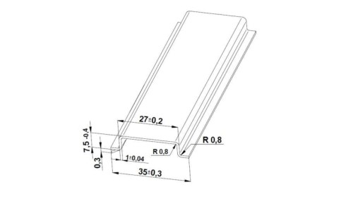Szyna TS 35x7,5 ocynk (pełna) - 1000 mm (za szt.)