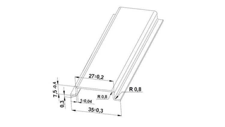 Szyna TS 35x7,5 ocynk (pełna) - 1000 mm (za szt.)