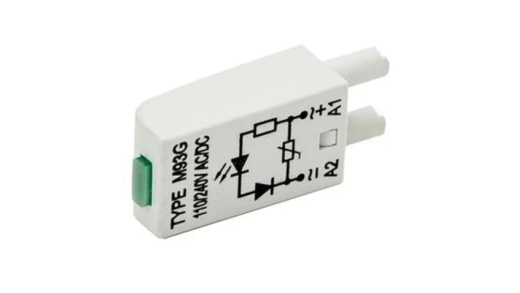 Moduł LV dioda LED zielona + warystor V 110-230V AC/DC M93G 854772