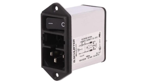 DD12.4111.111Złącze zasilające AC gniazdo męskie 4A 250VAC IEC 60320 DD12