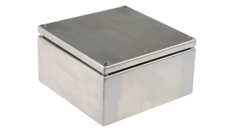 Puszka elektroinstalacyjna, 150 x 80 x 150mm, IP66, kolor Niemalowany, materiał Stal nierdzewna, RS PRO
