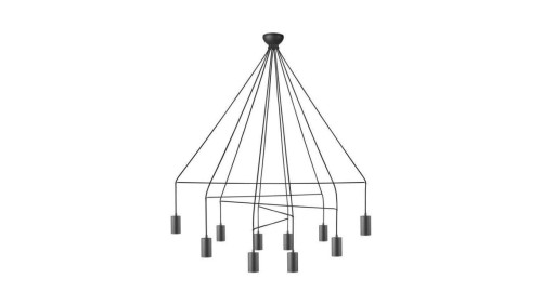 Nowodvorski lampa wisząca IMBRIA GU10 x 10 Stal lakierowana Przewód w oplocie Czarny ~220-230 V MAX: 35W