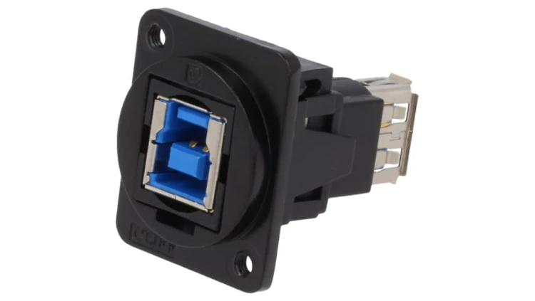 Łącznik USB A - USB B 3.0 FT metal 19x24mm CP30206NM3B