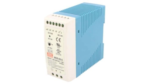 MDR-60-5 Zasilacz impulsowy, na szynę DIN, 50W, 5VDC, 10A, 85÷264VAC, OUT: 1
