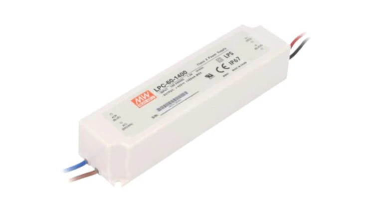 LPC-60-1400 Zasilacz impulsowy, LED, 58,8W, 9÷42VDC, 1400mA, 90÷264VAC, IP67