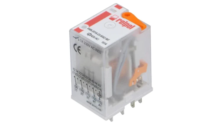 R4N2014235042WT Przekaźnik: elektromagnetyczny 4PDT Ucewki: 42VAC 6A/250VAC