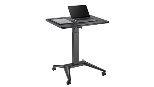 Mobilne biurko stolik na laptop Maclean, czarne, pneumatyczna regulacja wysokości, 80x52cm, 8kg max, 109cm wys, MC-453B