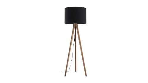 Lampa podłogowa z drewnianymi nogami i czarnym abażurem GRAND 16005 TK Lighting