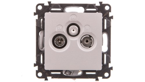 VALENA LIFE Gniazdo antenowe RTV/SAT przelotowe aluminium 753365