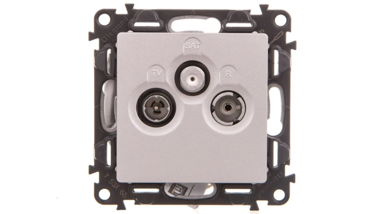 VALENA LIFE Gniazdo antenowe RTV/SAT przelotowe aluminium 753365
