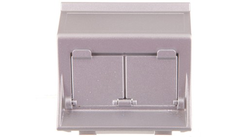 Simon Connect Płytka S500 2x RJ z osłonami skośna do adapterów MD aluminium 50000086-033